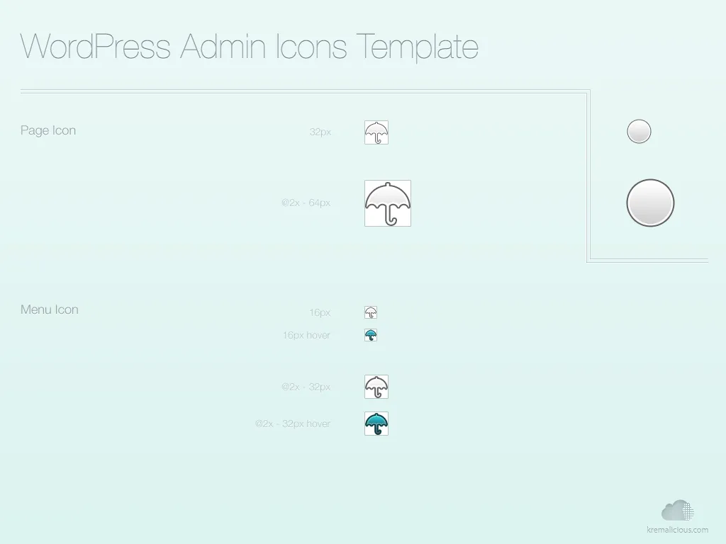 WordPress Admin Icons Template